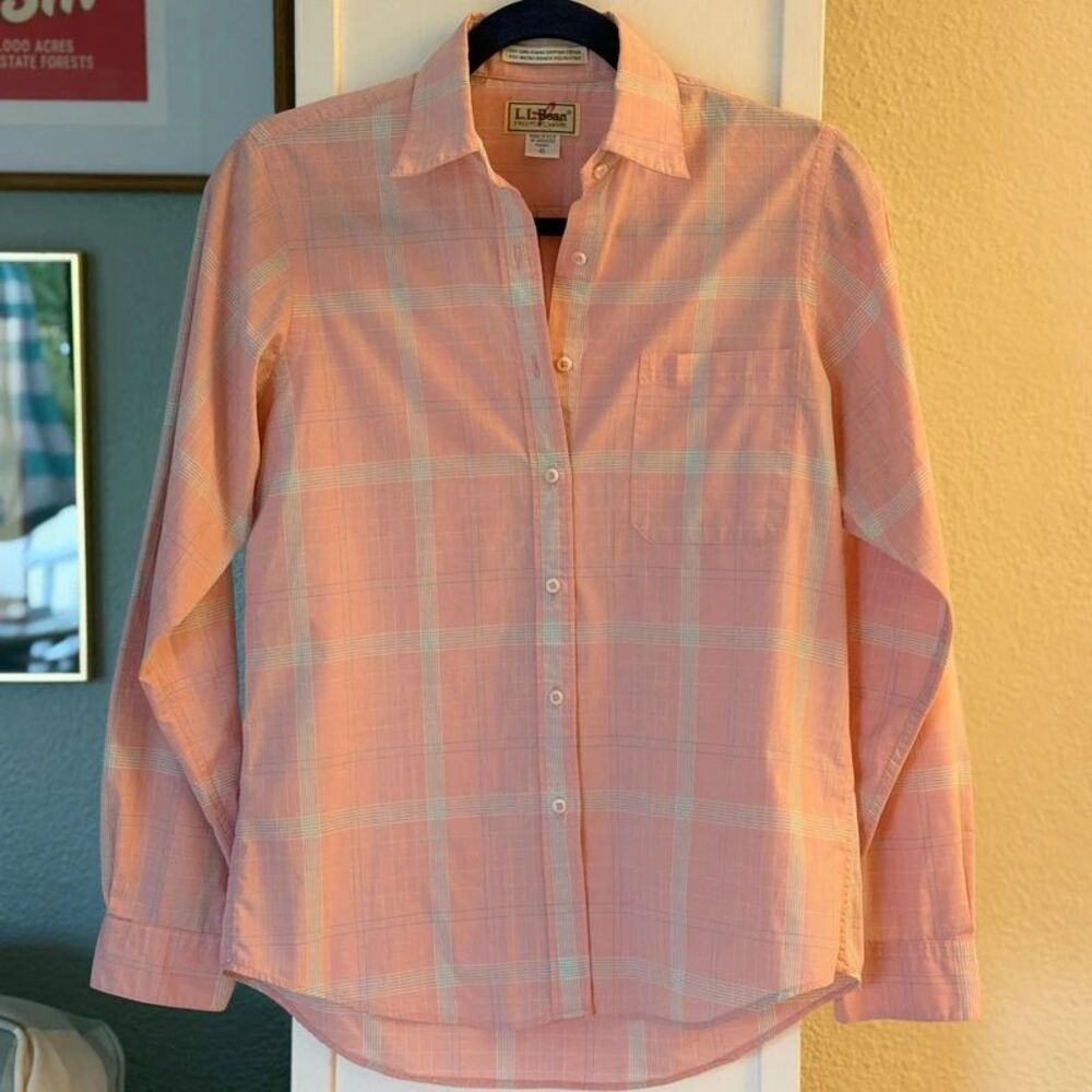 L.L. Bean Vintage Pink Button-Down Shirt - Size 10